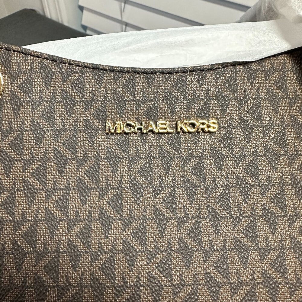 💼 MICHAEL KORS JET SET LARGE SIGNATURE LOGO SHOULDER BAG - BRAND NWT 💼 - Picture 12 of 12